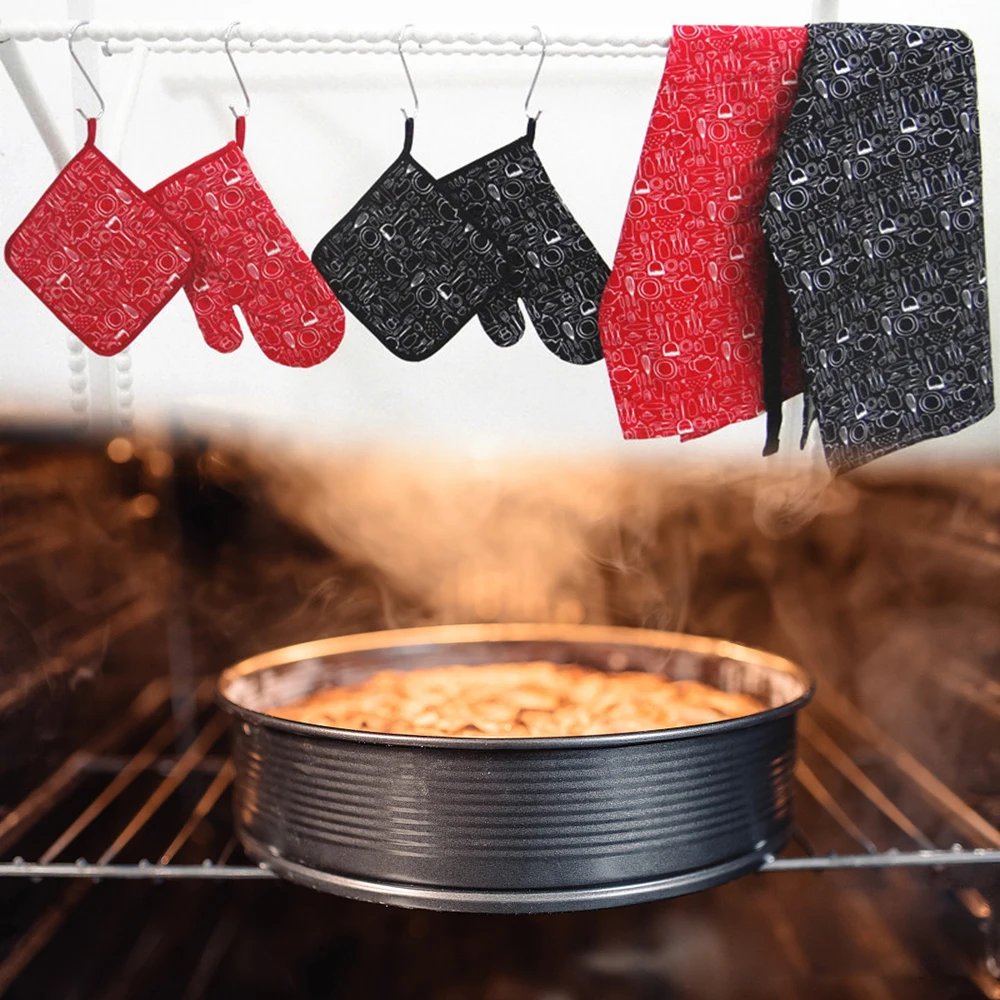 

Microwave Glove Potholder Gloves Mitts Kitchen Potholder Mat for BBQ Insulation Gloves Hot Oven Mitts Baking Kitchen Supplies