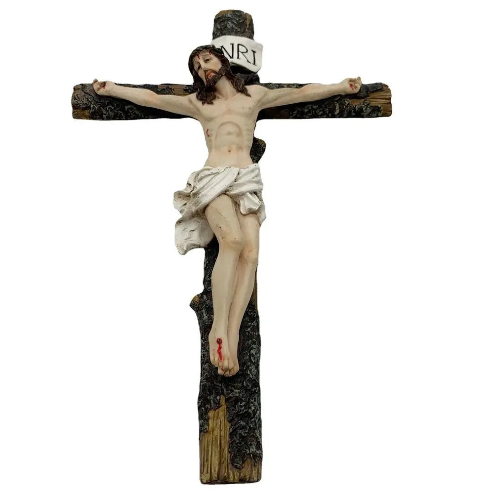 

Статуя Иисуса из смолы, ремесла, религиозная вера, Крест Иисуса, ремесла, украшение для офиса, рождественские украшения