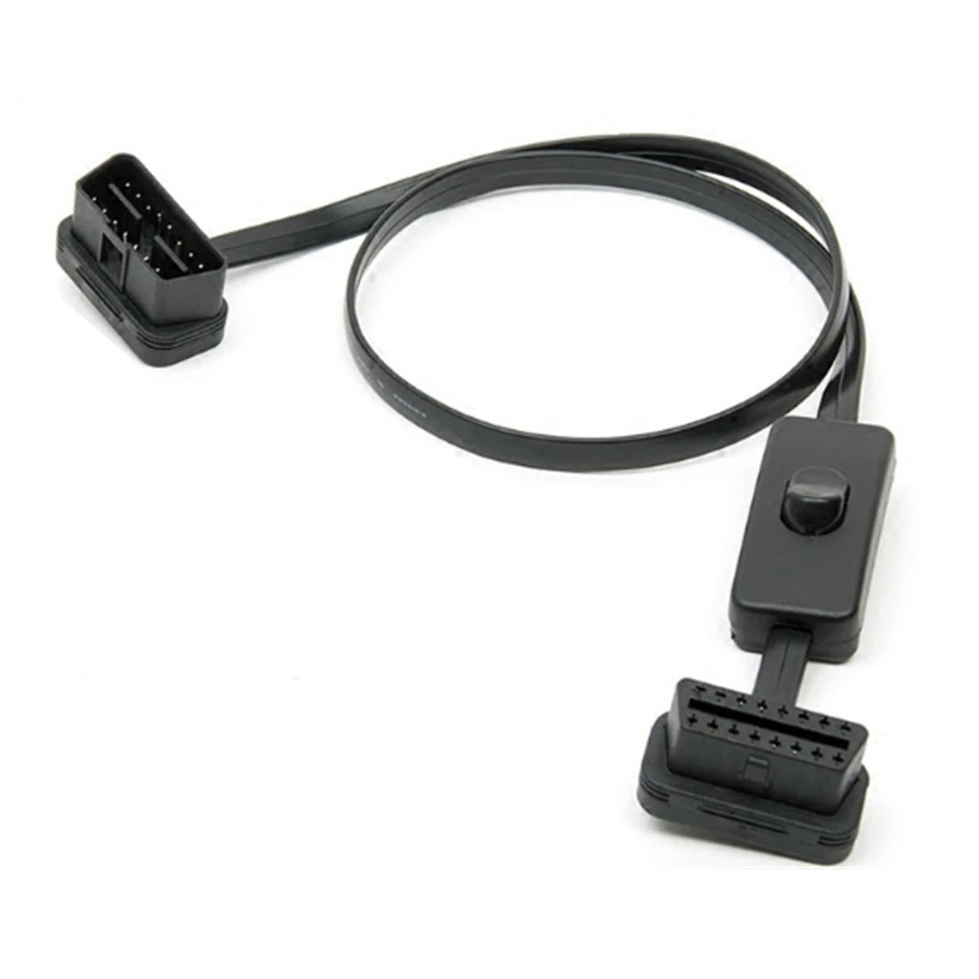 30 см/60 см 16Pin OBD2 удлинитель кабеля адаптера + тонкий как лапша OBDII гнездо Папа-мама