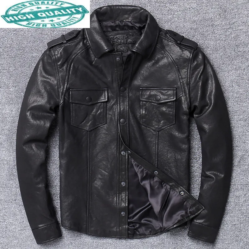 Для пальто 100% натуральная козья кожа мужская кожаная куртка Весенняя Новая
