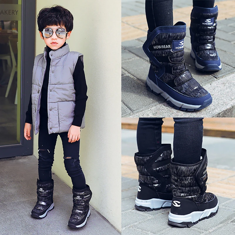Dolakids/зимние сапоги; модные зимние сапоги для девочек; детская Водонепроницаемая теплая обувь до середины икры на меху; обувь на резиновой подошве для маленьких мальчиков