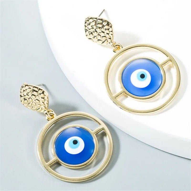 Модные женские серьги гвоздики blue eye с защитой от сглаза|Серьги-подвески| |