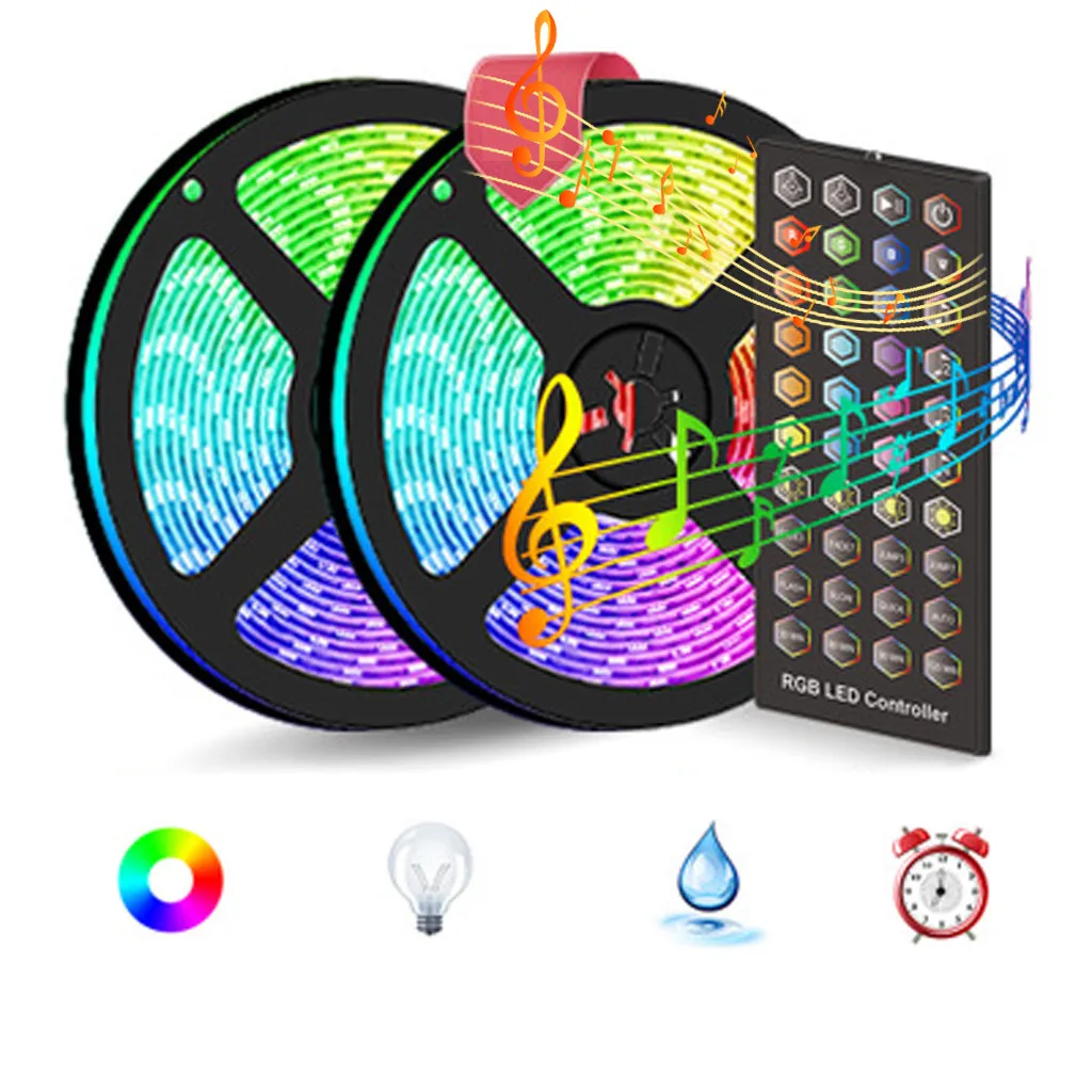 Светодиодная лента RGB водонепроницаемая WIFI 60 клавиш с ИК-пультом ДУ Bluetooth
