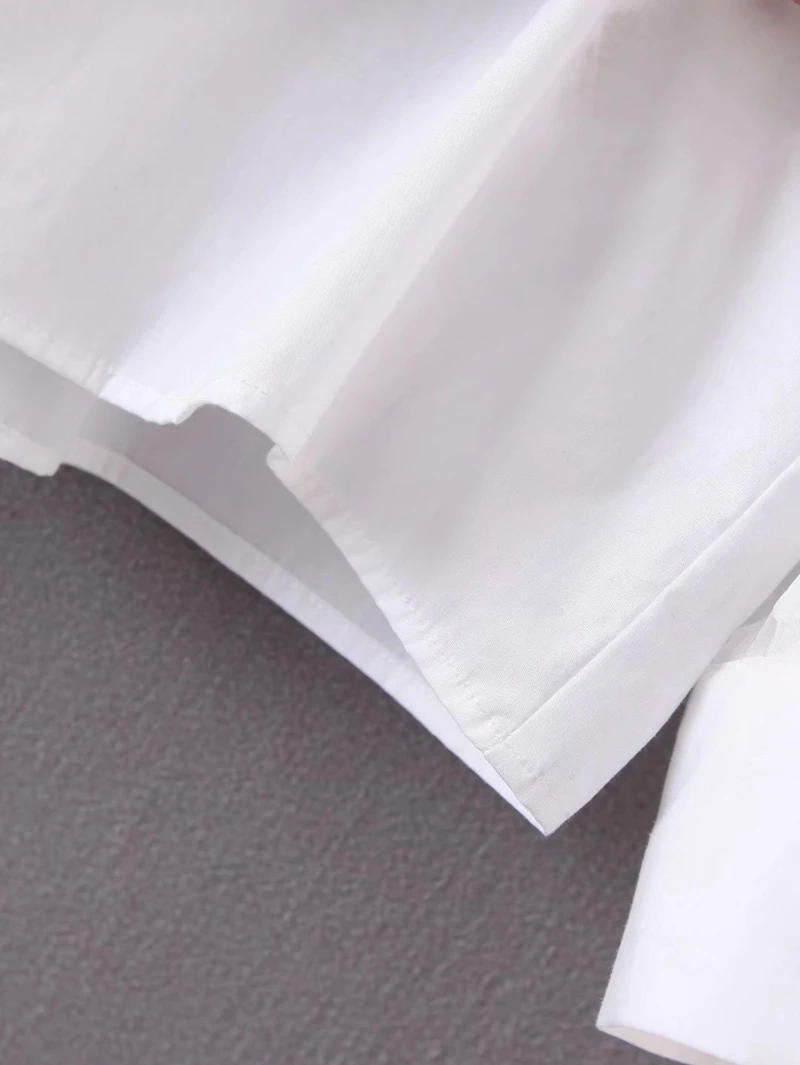 Плюс Размеры Весна Для женщин блузка с отложным воротником длинными рукавами и