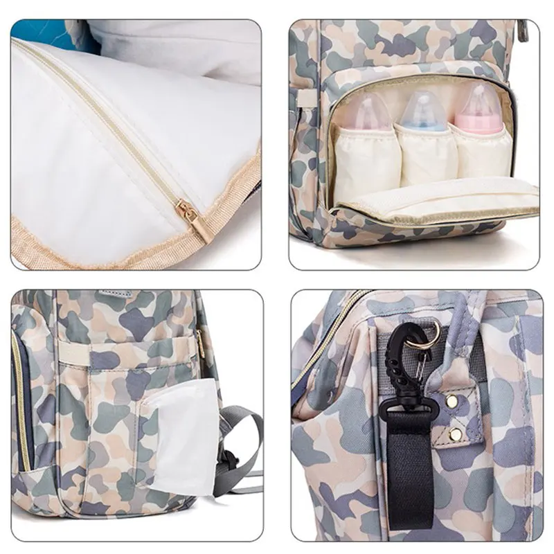 Камуфляжная сумка для подгузников мамы и ребенка вместительный дорожный рюкзак