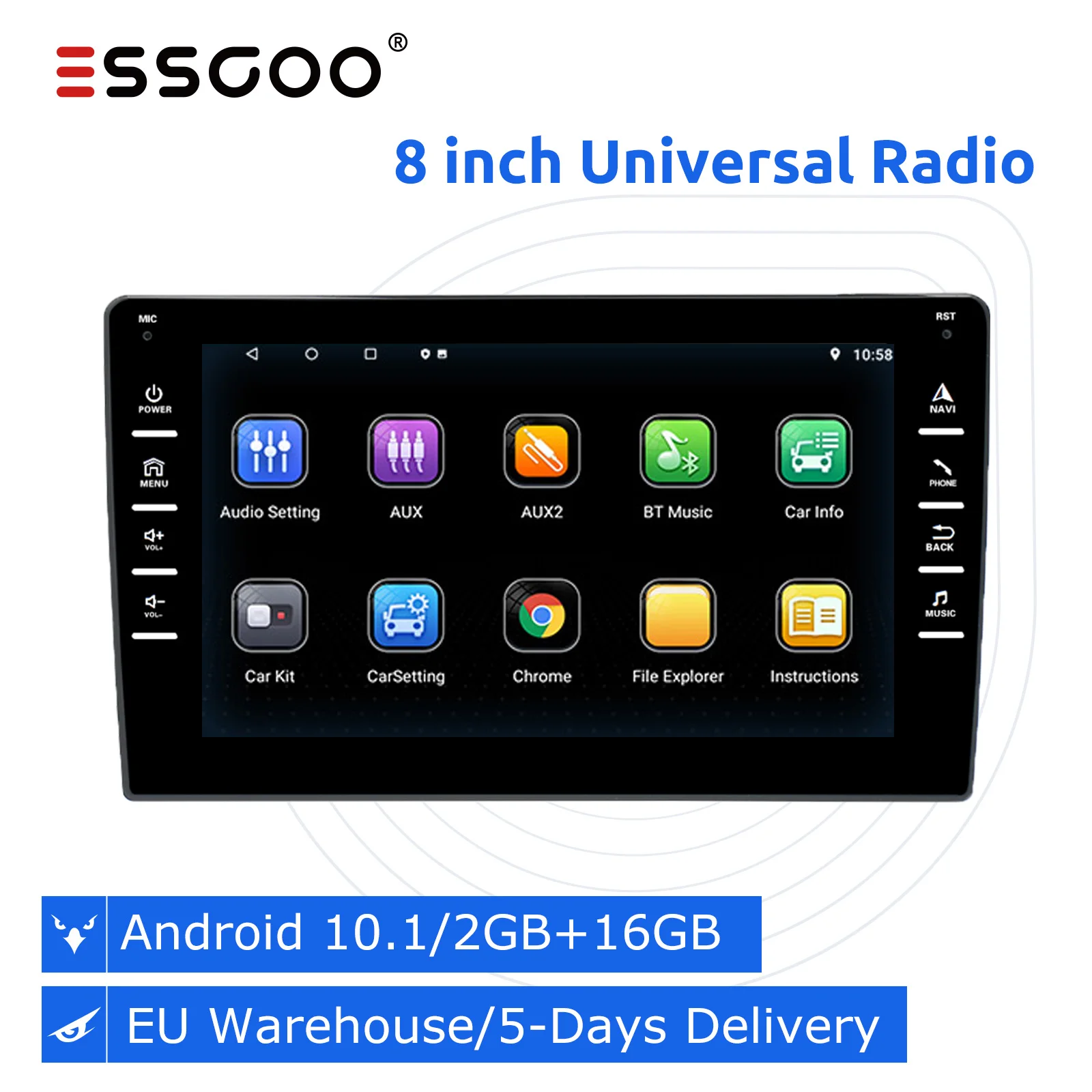 Автомагнитола ESSGOO Android 10 1 2 din Bluetooth 8 дюймов GPS | Автомобили и мотоциклы