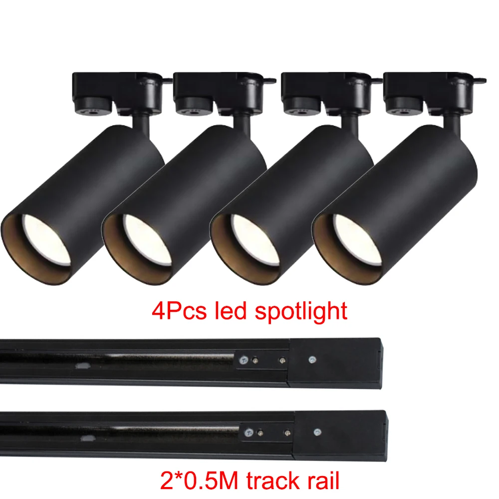 

Sanmusion led track light wholesale set living room kitchen track rail spotlights aluminum body gu10 led bulbs tracking lamps