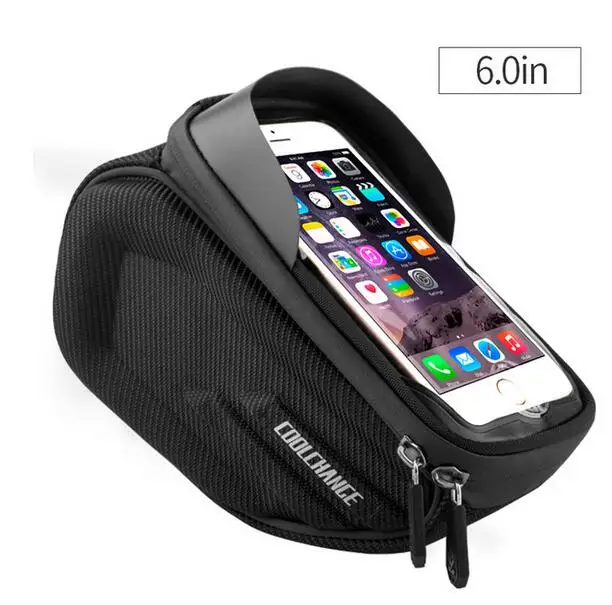 6.0 Handlebar Bag Coolсмена велосипедная сумка двойной чехол 6,2 дюймов сенсорный экран Водонепроницаемая велосипедная сумка рамка Передняя голова верхняя труба велосипедная сумка для телефона - Цвет: 6.0 Handlebar Bag