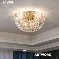 jmzm modern ball chandelier glass transparent flower pendant ceiling lamp living room bedroom petal dining hall hanging lamp