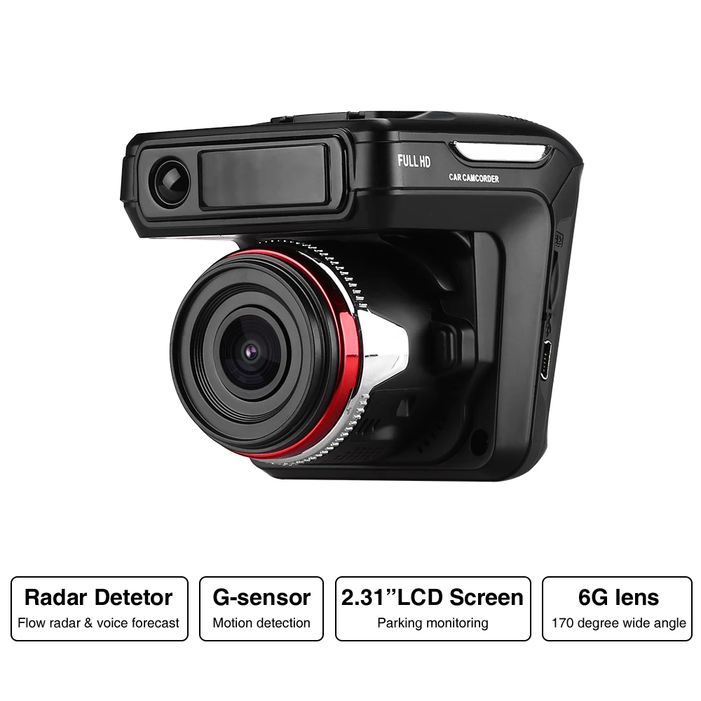 WONVON Автомобильный Радар лазерный Спидометр Камера 2 в 1 HD 1080P экшн-камера DVR