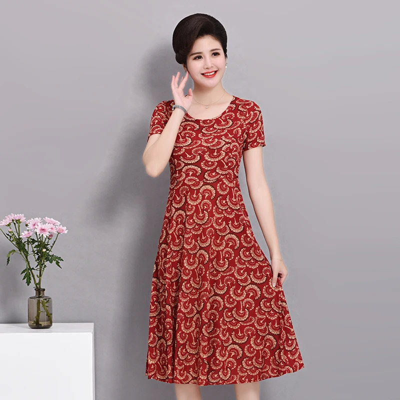 Летние Платья с цветочным принтом для женщин круглым вырезом и короткими