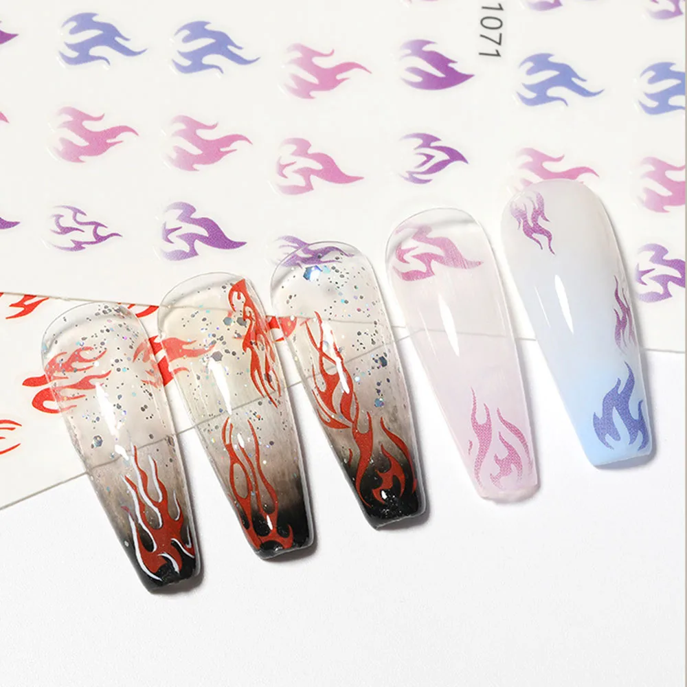3d-наклейка с рисунком пламени наклейка для ногтей Слайдеры маникюра сделай сам