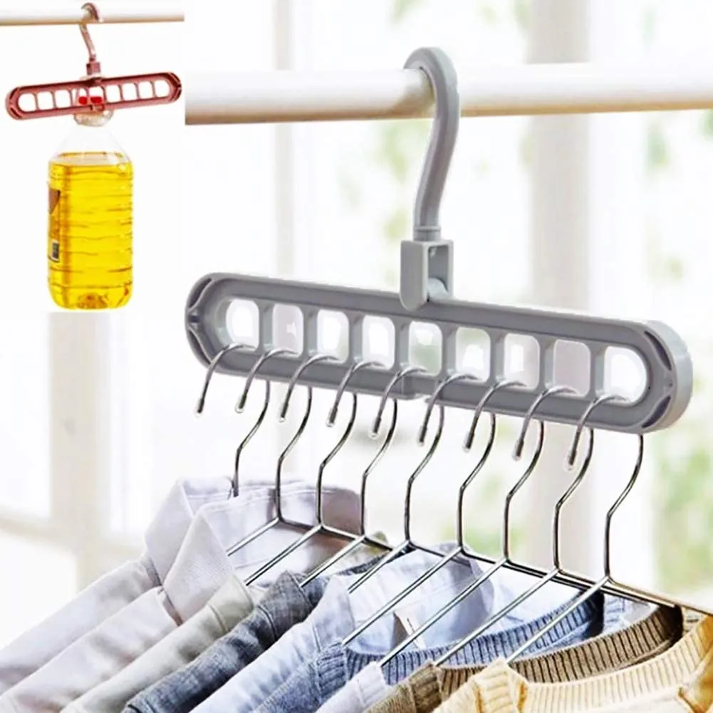 

5PCS/Lot Multifunction Support Circle Clothes Drying Racks 9 Hole Storage Rack Clothes Rack Drying Hanger Storage Hangers