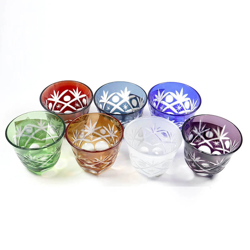 

2 шт., Цветные Бокалы ручной работы, набор синих бокалов для сакэ, бокалов для вина