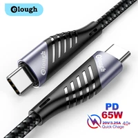 elough 65w usb c to usb type c cable pd fast charging cable for samsung s20 huawei xiaomi macbook ipad pro usb type c wire cord