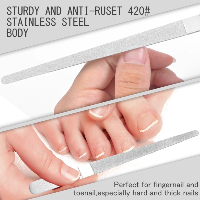 Пилка для ногтей из нержавеющей стали профессиональная двухсторонняя скраб