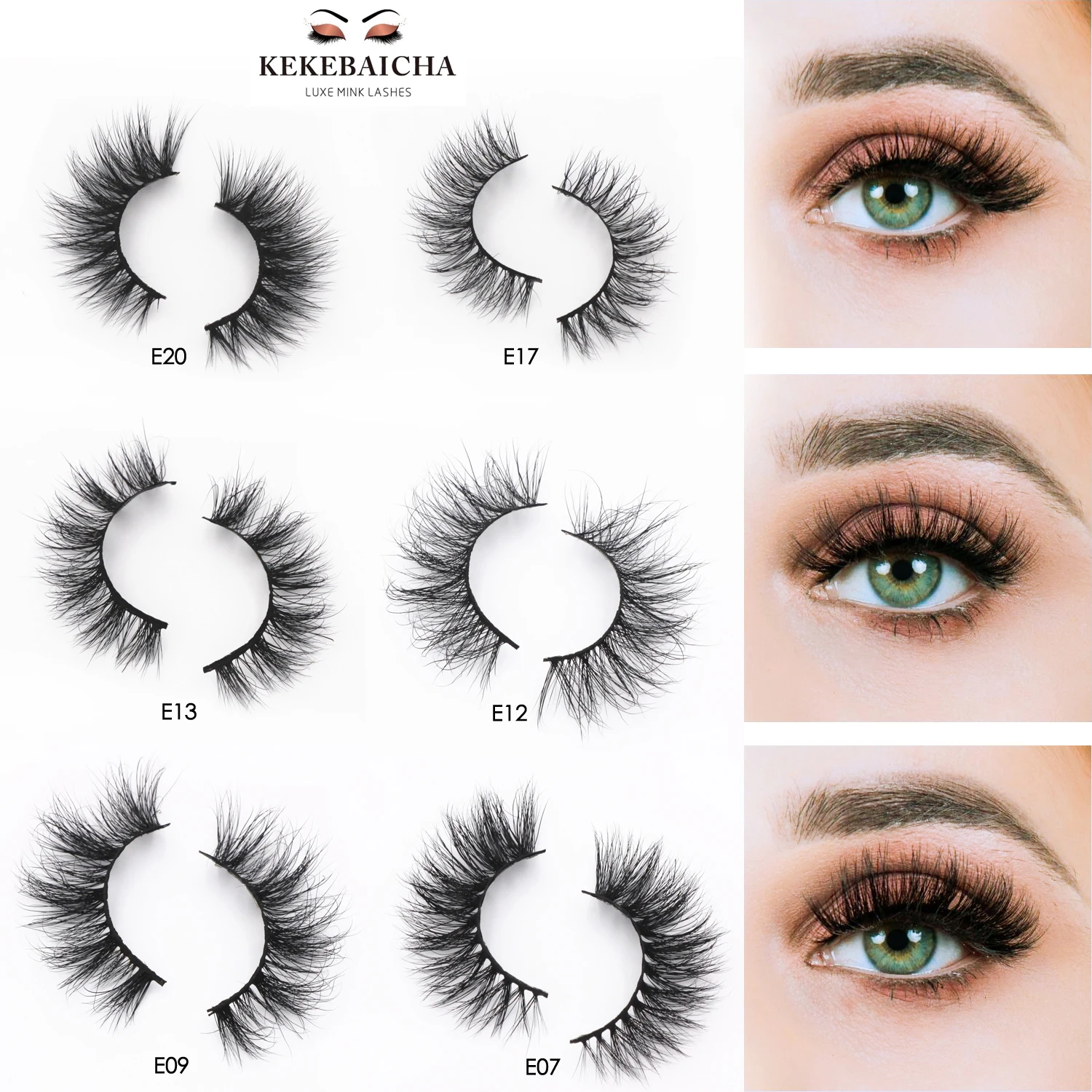

3D норковые ресницы KEKEBAICHA 100% без жестокости, норковые Накладные ресницы ручной работы, натуральные ресницы для макияжа, многоразовые мягкие ...