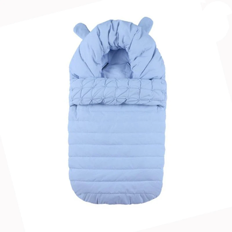 Blue Модный спальный мешок для коляски, хлопковый зимний спальный мешок для детей 0-36 месяцев - Цвет: Blue
