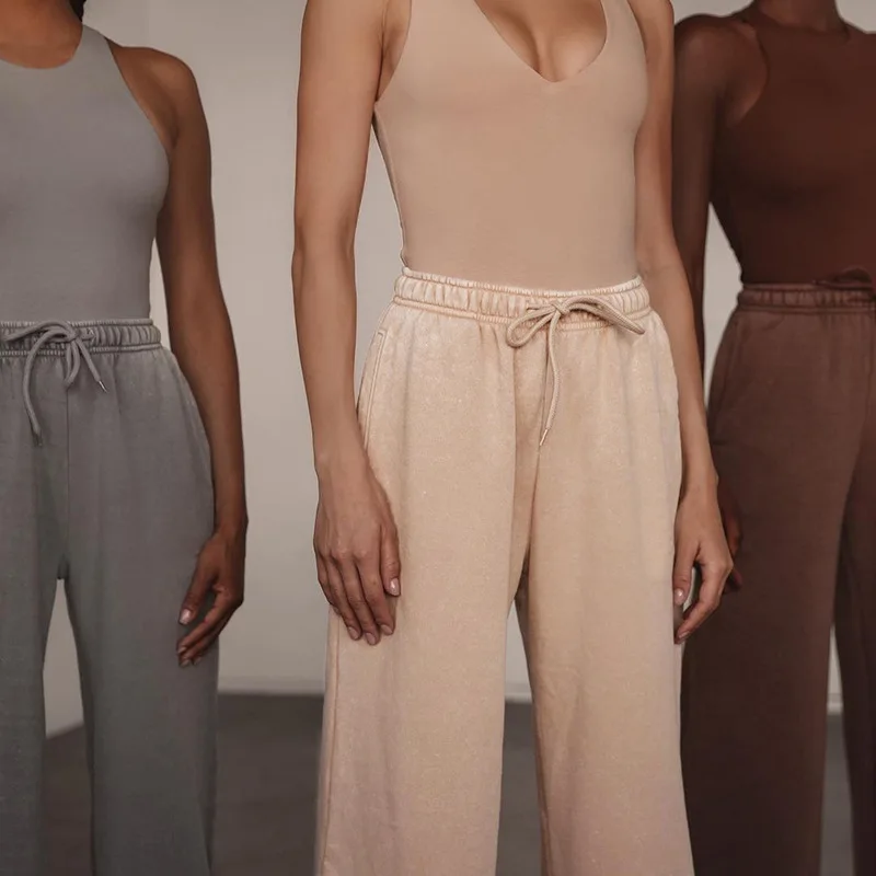 

European And American Women's 2022 Summer New Slim High Waist Temperament Casual Sports Bell Bottom Trousers Women