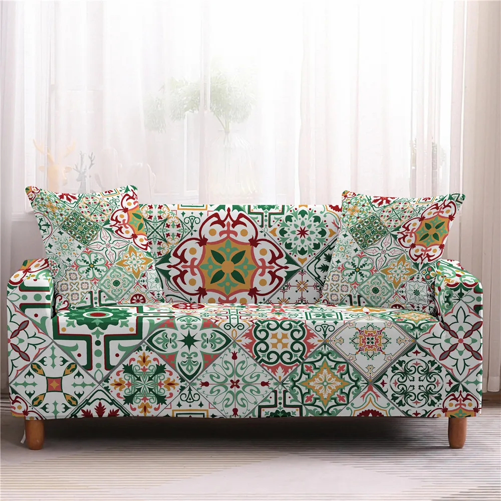 Эластичные Чехлы для дивана с цветочным принтом нескользящий чехол полностью
