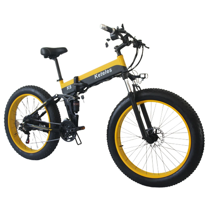 Billig Keteles K8 26 Zoll Erwachsene Elektrische Fett Bike 800W 48V 15AH 21 Geschwindigkeit Falten Elektromobil E-Bike Mobilität Berg Fahrrad