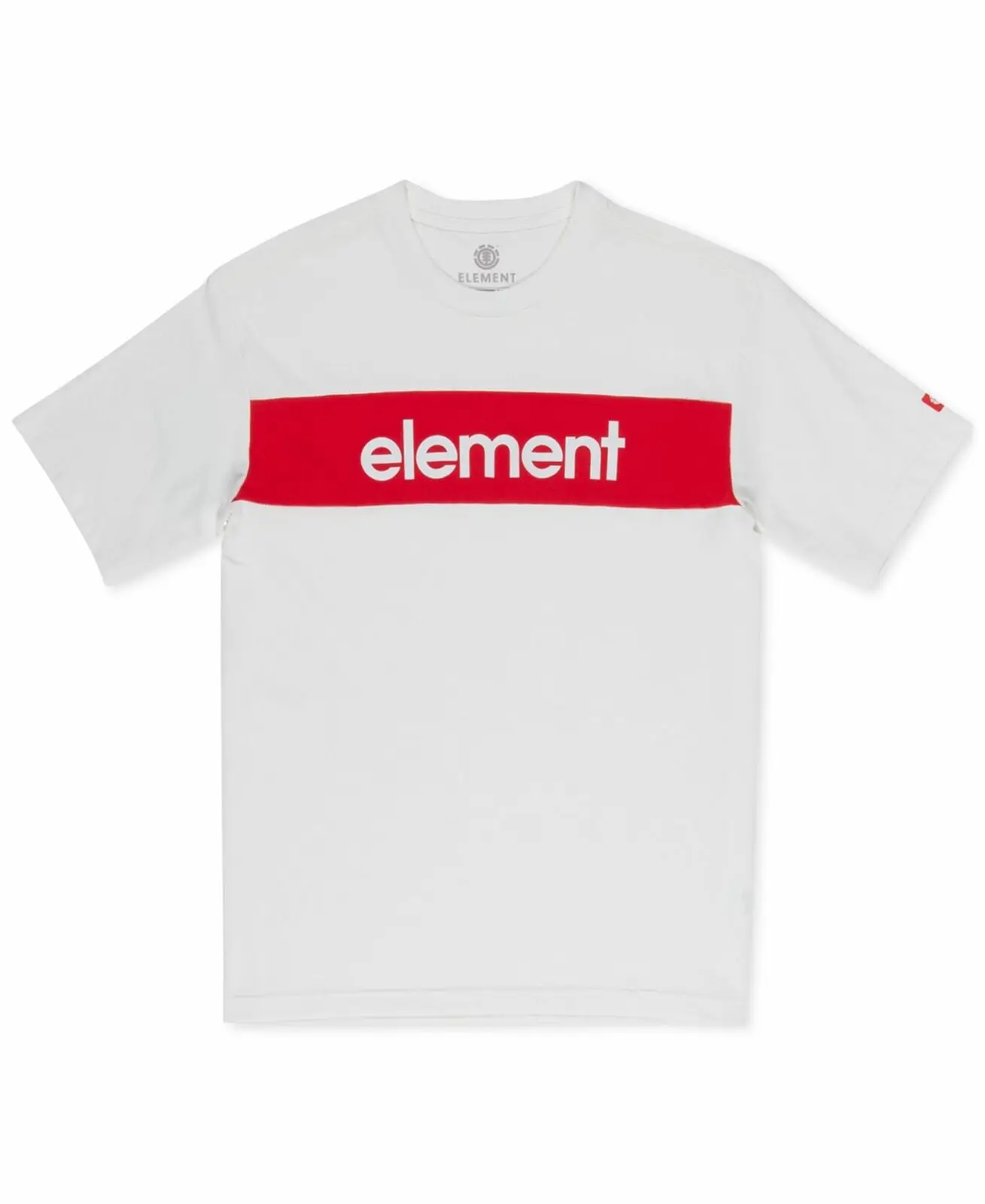 

Element Mens T-Shirt Red White Graphic Tee Logo Printed Versatile O - collar four - season printed T-shirt short sleeves