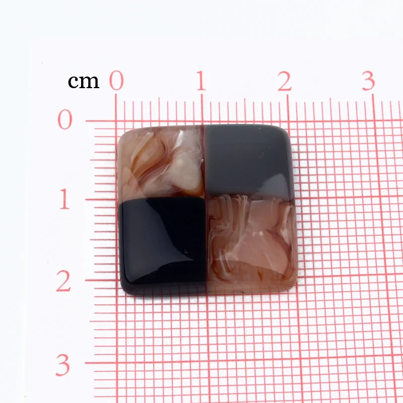 5 шт милые Квадратные решетки серьги гвоздики из полимерной смолы фурнитура