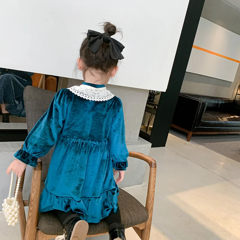 

Mila Chou Girls Dress Spring Casual Long Sleeves Dress Warm Kids Dresses For Girl Autumn Winter Clothing Princess dress