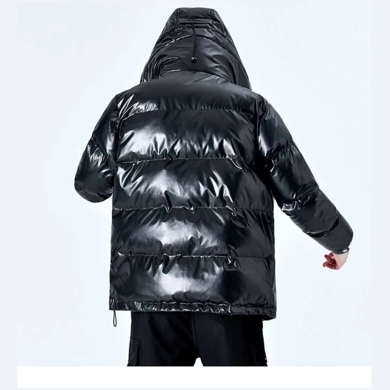 Winter Men's Jackets Cotton Padded Coats Men Metallic Shiny Warm Thick Parkas Down Hooded Coats Casual Outdwear Thermal Jackets