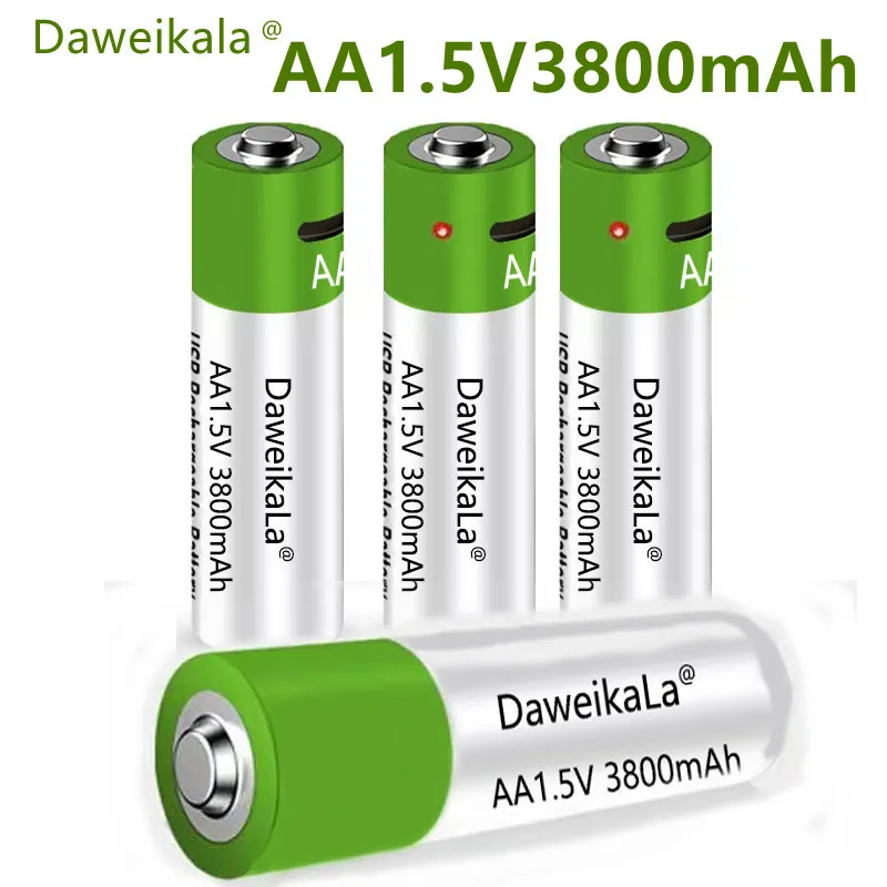 Литий-ионная батарея аа с быстрой зарядкой 1 5 в емкость 3800 мАч USB перезаряжаемая