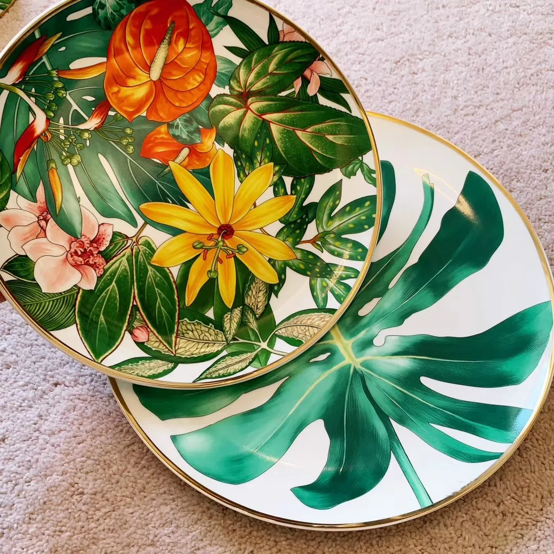 2021 New Arrival Tableware Set Jingdezhen High-End China Household Bowl and Dish Luxury Phnom Penh Gift Porcelain Hylaea Plates | Дом и сад