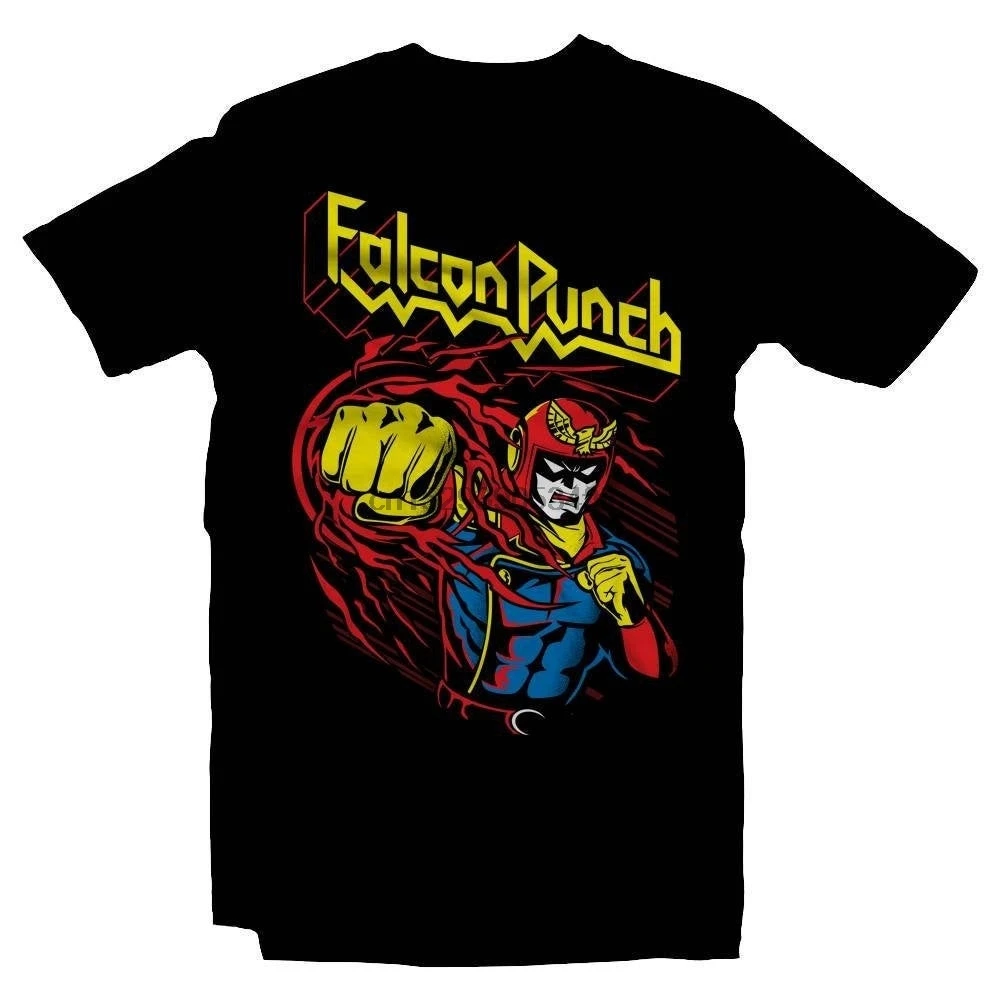 

Captain Falcon T Shirt Falcon Punch Tee Judas Priest Heavy Metal Band Tee Super Smash Bros Shirt Video Game Shirt
