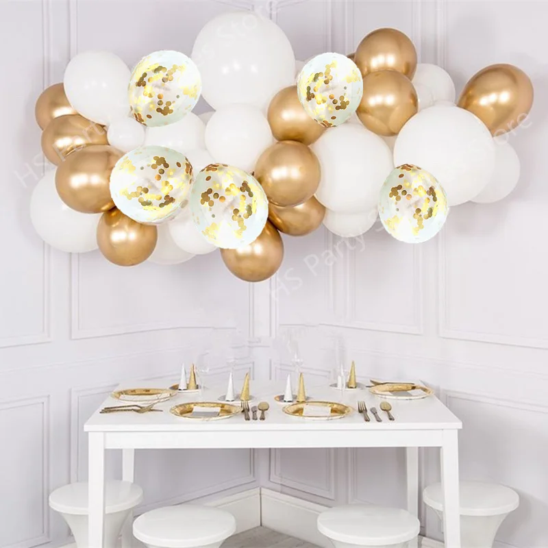 46 шт./компл. металлический золотой воздушный шар в форме арки Φ белые воздушные