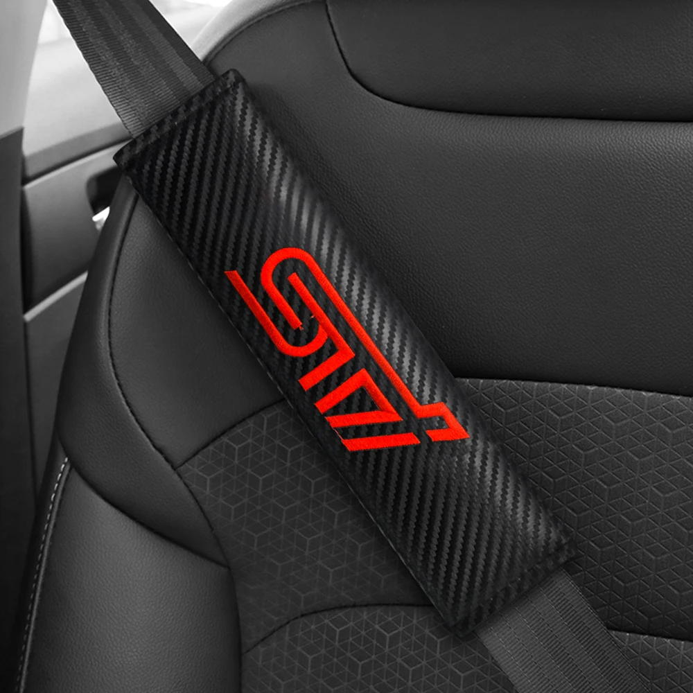 

2Pcs Car Seat Belt Pads Seat Shoulder Strap Pad Cushion Cover Comfortable Seatbelt Harness Cover For STI Subaru Impreza Forester