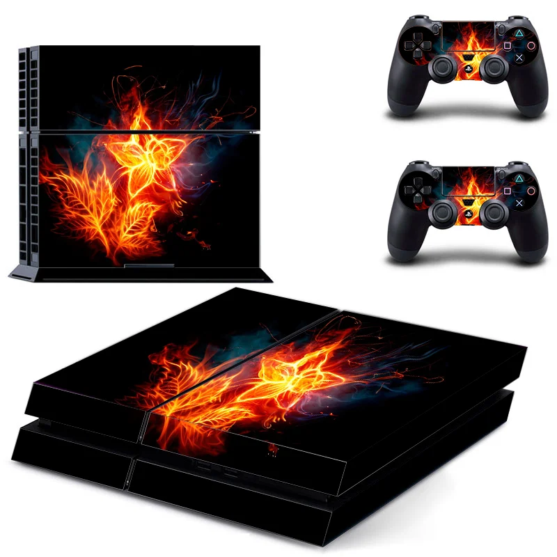 

Наклейка в виде цветка для консоли Playstation 4 и 2 контроллера, стиль 1