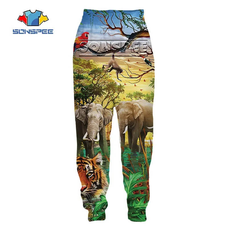 

Elephant Pants Men Women Jungle Animal Trousers 3D Print Hip Hop Street Loose Casual Lovely Sports Fitness Elastic Overalls C28
