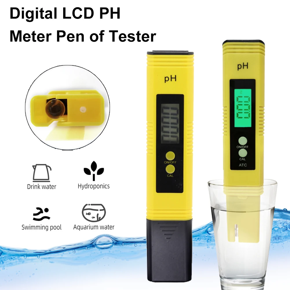 

Digital LCD PH Meter Pen 0.01 PH High Precision Water Quality Tester With 0-14 PH Measurement Range For Aquarium, Swimming Pool