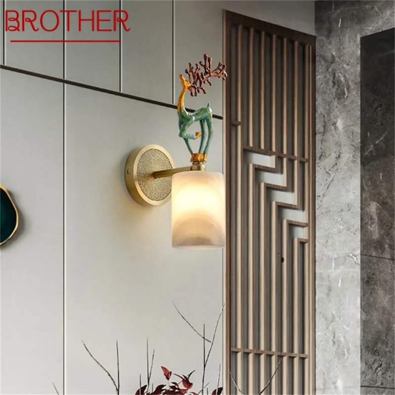 

BROTHER Brass LED Wall Sconces Fixture Lamp Indoor Modern Luxury Design Light For Home Corridor