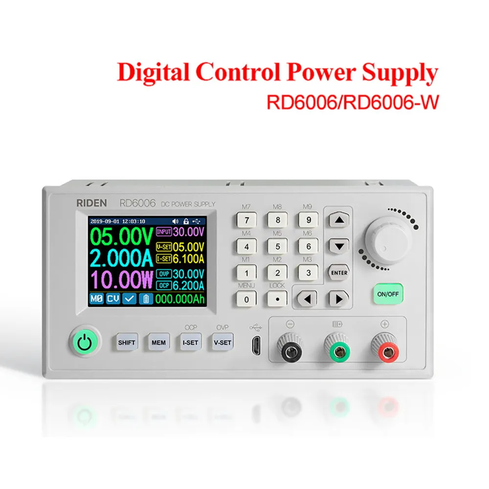 Новый RD6006 RD6006W DC преобразователь напряжения и тока Вольтметр 60V 6A USB WiFi понижающий