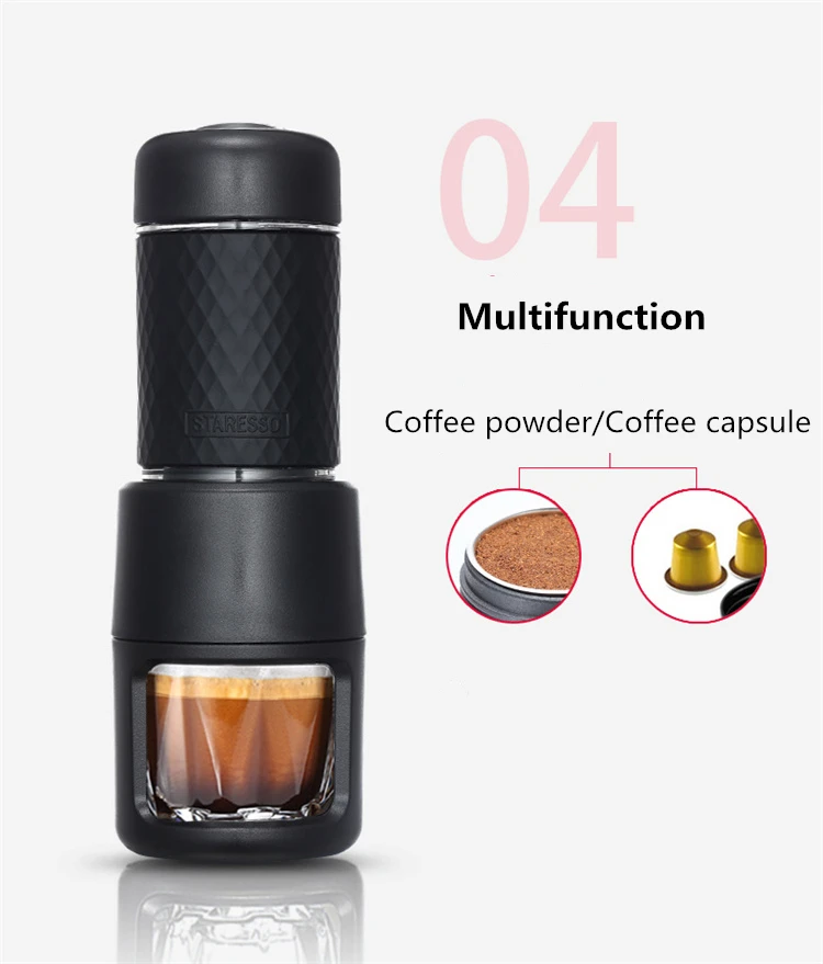 STARESSO II Italian Concentrated Mini Manual Capsule Coffee Machine Household Portable Outdoor Coffee Maker Convenient