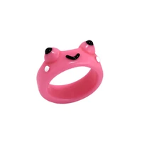 frog rings for women resin colorful animal finger ring for teen girls cute chunky plastic trendy friendship dainty jewelry