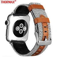 for apple watch 5 strap 40mm 44mm sport good leather fabric brownie bracelet watchband mengirl for iwatch series 4 3 38mm 42mm