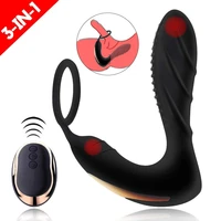 himall silicone male prostate massager anal vibrator 10 speed sex adult toys for men wireless remote control butt plug with ring
