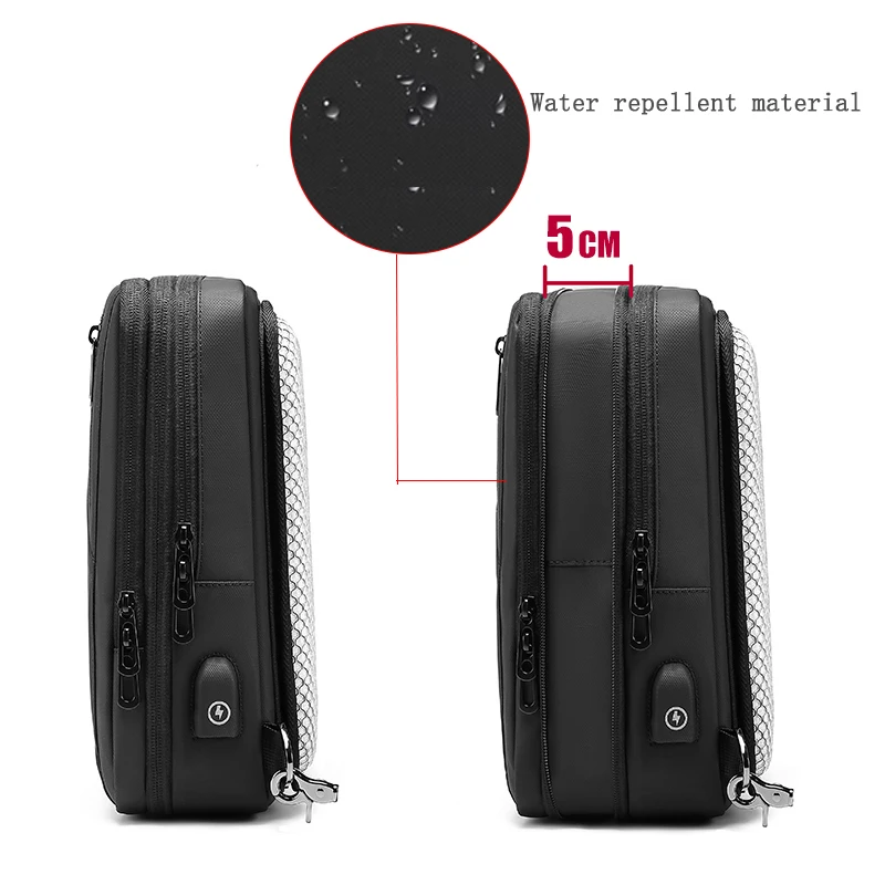 eurcool crossbody bag men usb charging chest pack travel water repellent hand casual shoulder bag male purses сумки н