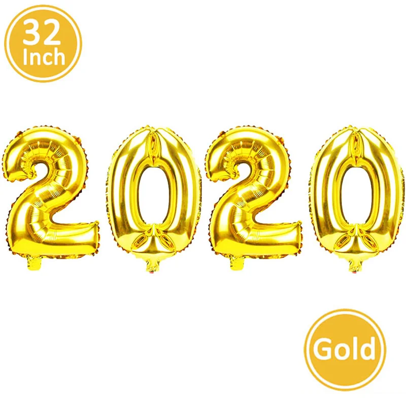 32inch gold 2020 40 дюймов счастливый год золотые фольгированные шары рождественские украшения для дома рождественские украшения Navidad Рождественский подарок - Цвет: 32inch gold 2020