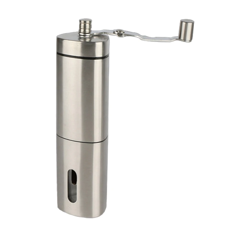 

Silver Coffee Grinder Mini Stainless Steel Hand Manual Handmade Coffee Bean Burr Grinders Mill Kitchen Tool Grinders