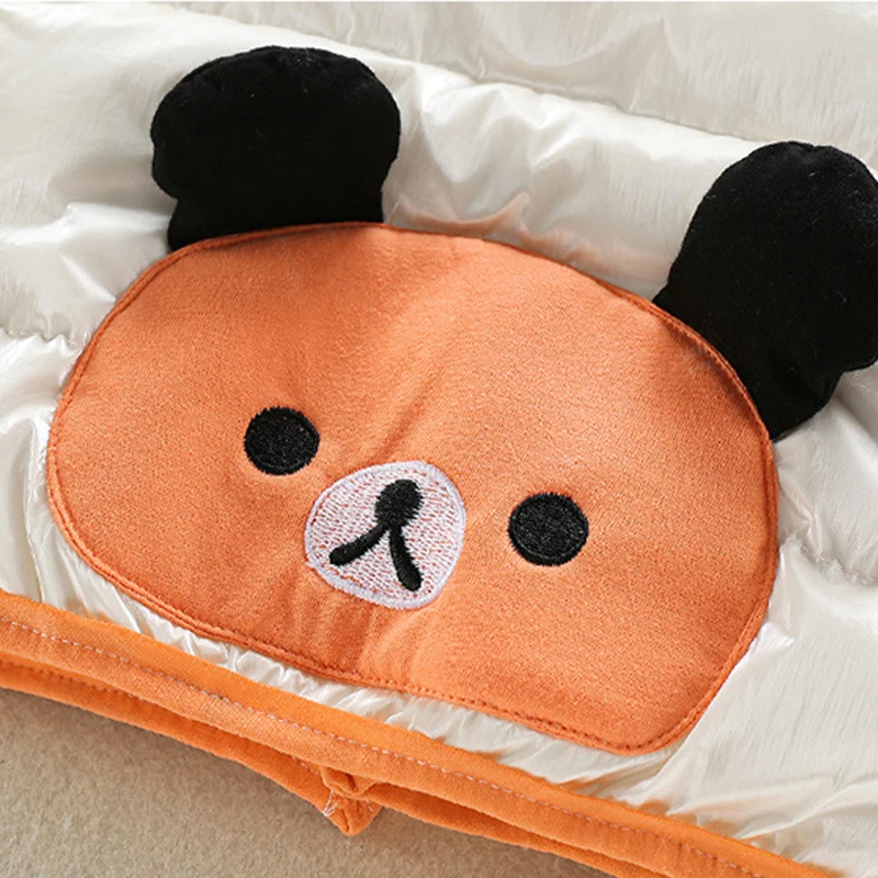 

2021 Winter Baby Hyun Color Cute Bear Clothing Set Children Plush Thickening Suit Long Sleeve Cotton Fleece Tracksuit