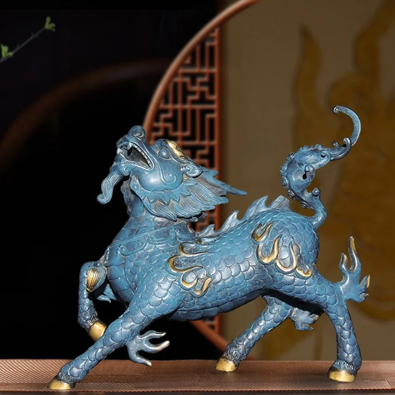 

Chinese style pure Kylin mascot statue Modern art sculpture High-quality home auspicious beast Feng Shui Decorative statue