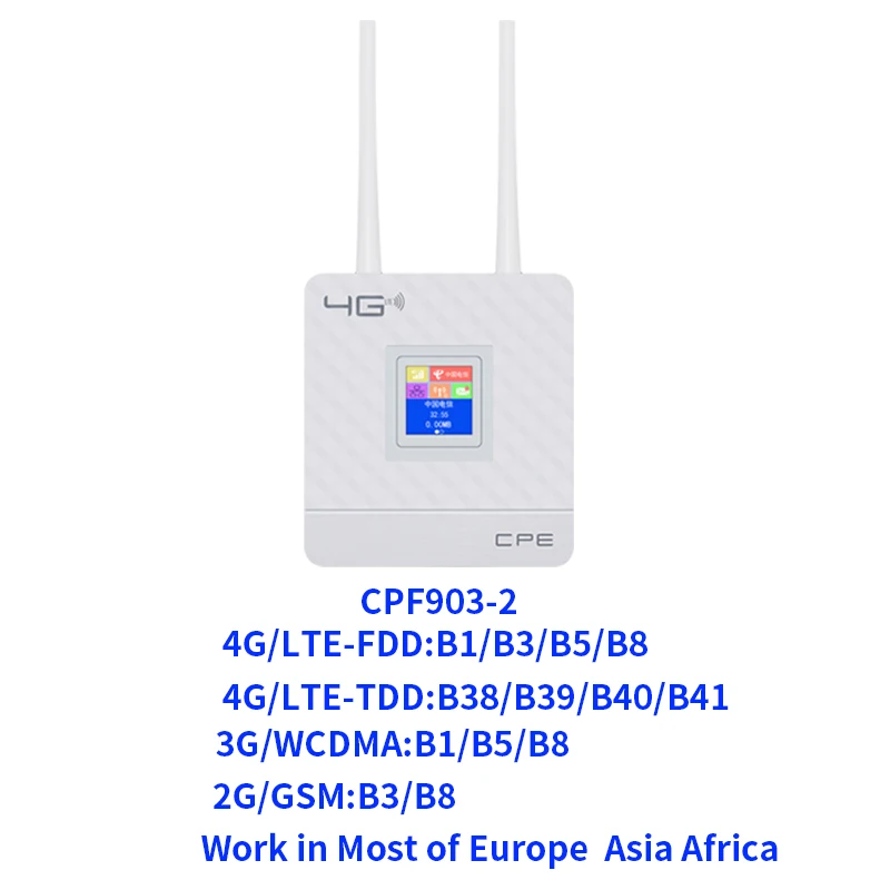 CPF903-2 Беспроводной CPE 4G маршрутизатор Wi-Fi Портативный ворот FDD аппарат, который не привязан к оператору сотовой связи LTE WCDMA GSM Глобальный разблокированный внешними антеннами слот для sim-карты WAN/LAN Порты и разъёмы - Color: CPF903-2