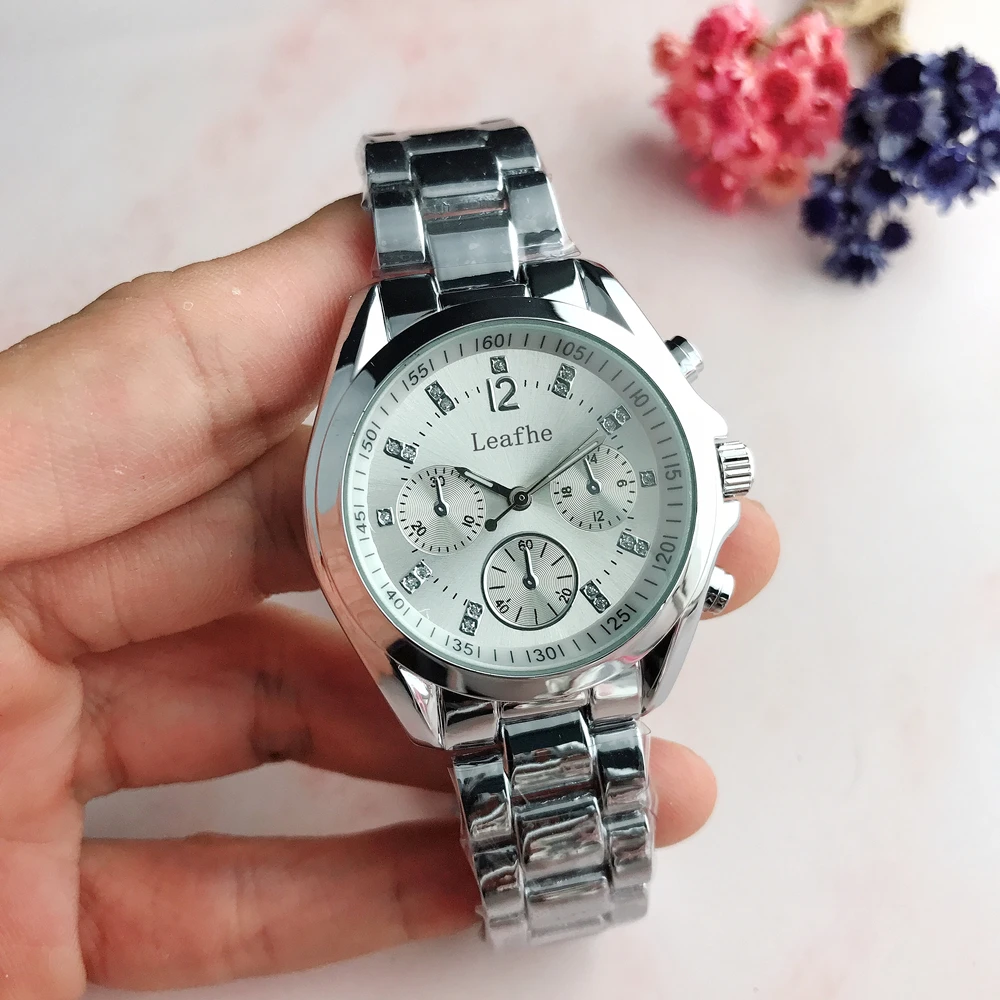

Fashion Brand Women's Watches Gold Silver Rose Diamond Stainless Steel Strap Butterfly Buckle Quartz Watch Montre Femme